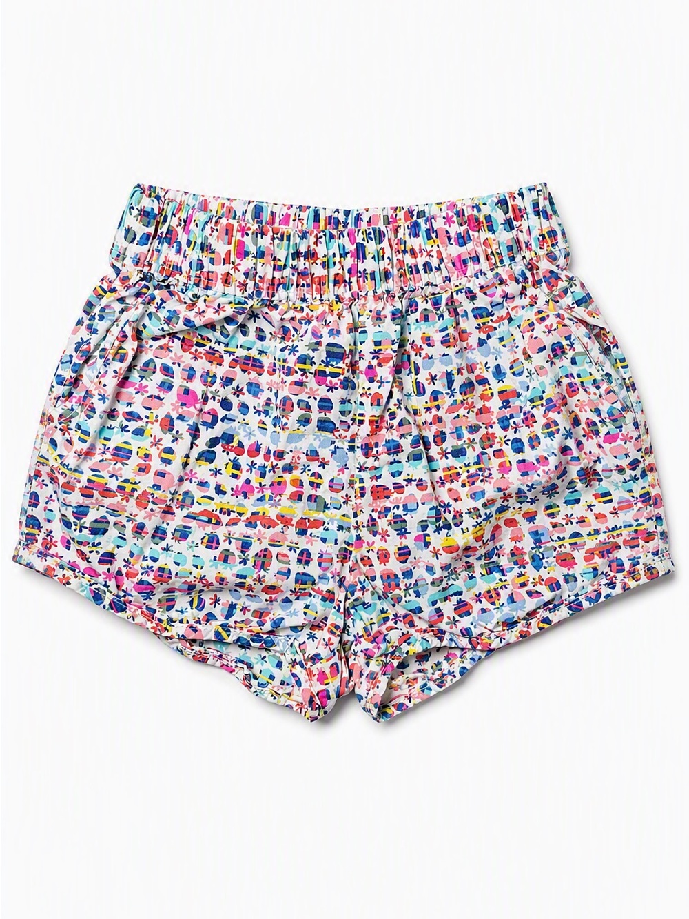3/10$ Gap Kids Girls Colorful Ditsy Floral Smocked Waist Shorts 2T Summer Cotton